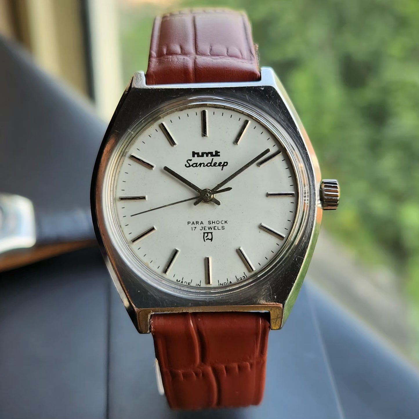 Vintage Original HMT Sandeep Hand Winding 17 Jewels White Face Men's Wrist Watch HM148