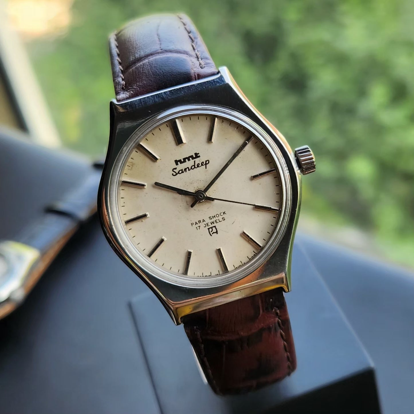 Vintage Original HMT Sandeep Hand Winding 17 Jewels White Face Men's Wrist Watch HM148