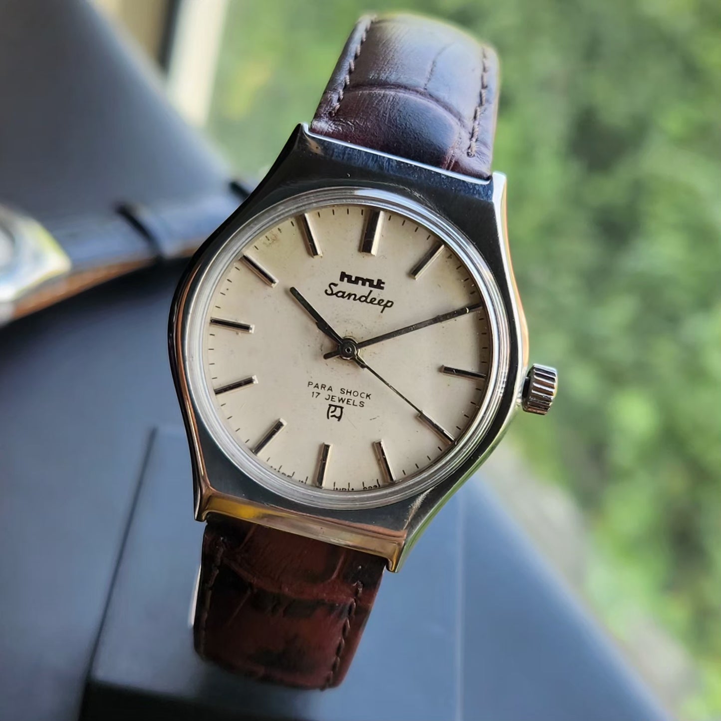 Vintage Original HMT Sandeep Hand Winding 17 Jewels White Face Men's Wrist Watch HM148