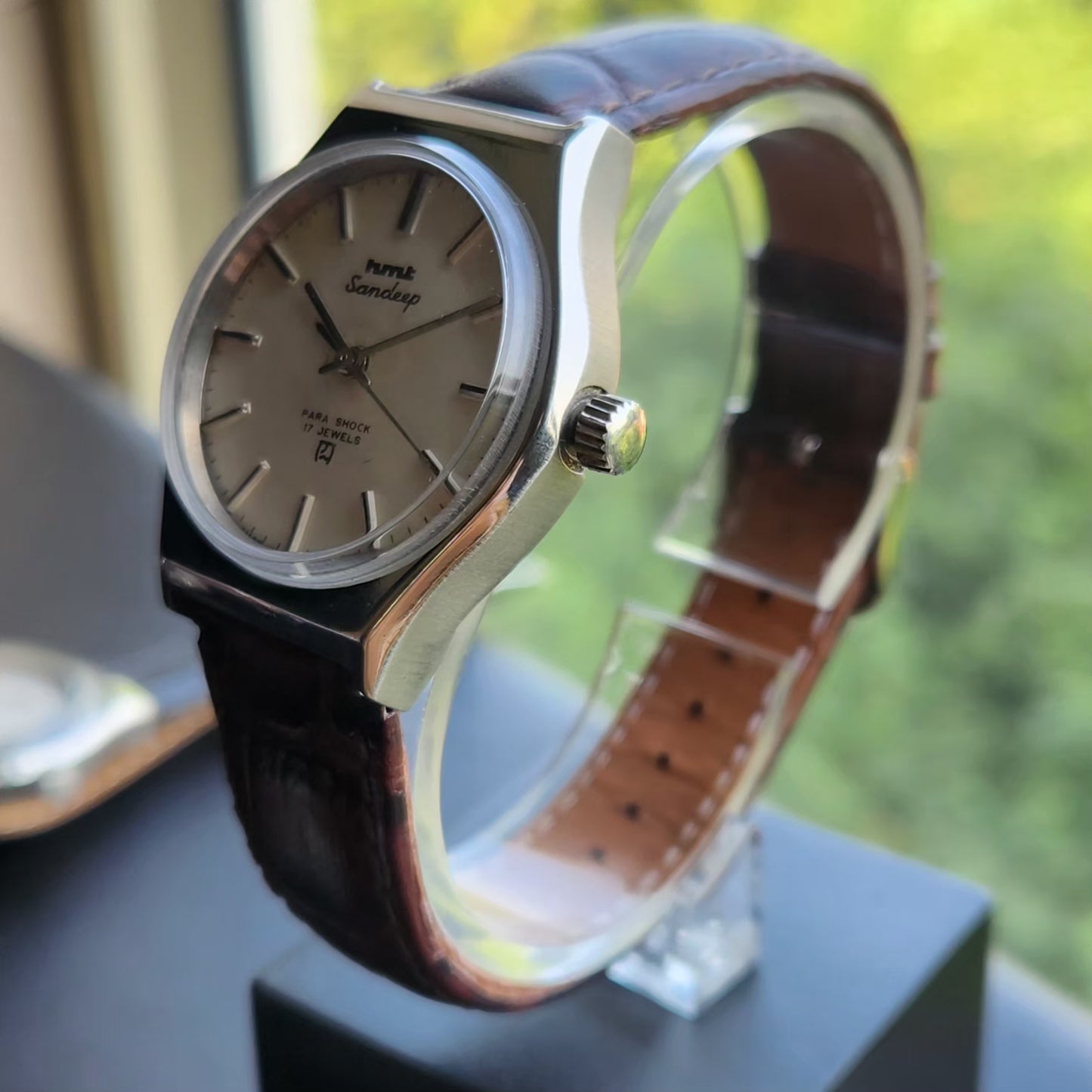Vintage Original HMT Sandeep Hand Winding 17 Jewels White Face Men's Wrist Watch HM148