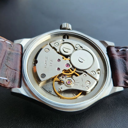 Vintage Original HMT Sandeep Hand Winding 17 Jewels White Face Men's Wrist Watch HM148
