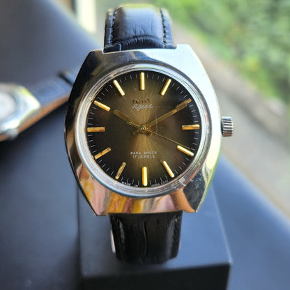 Vintage Original HMT Ajeet Hand Winding 17 Jewels Brown Face Men's Wrist Watch HM150