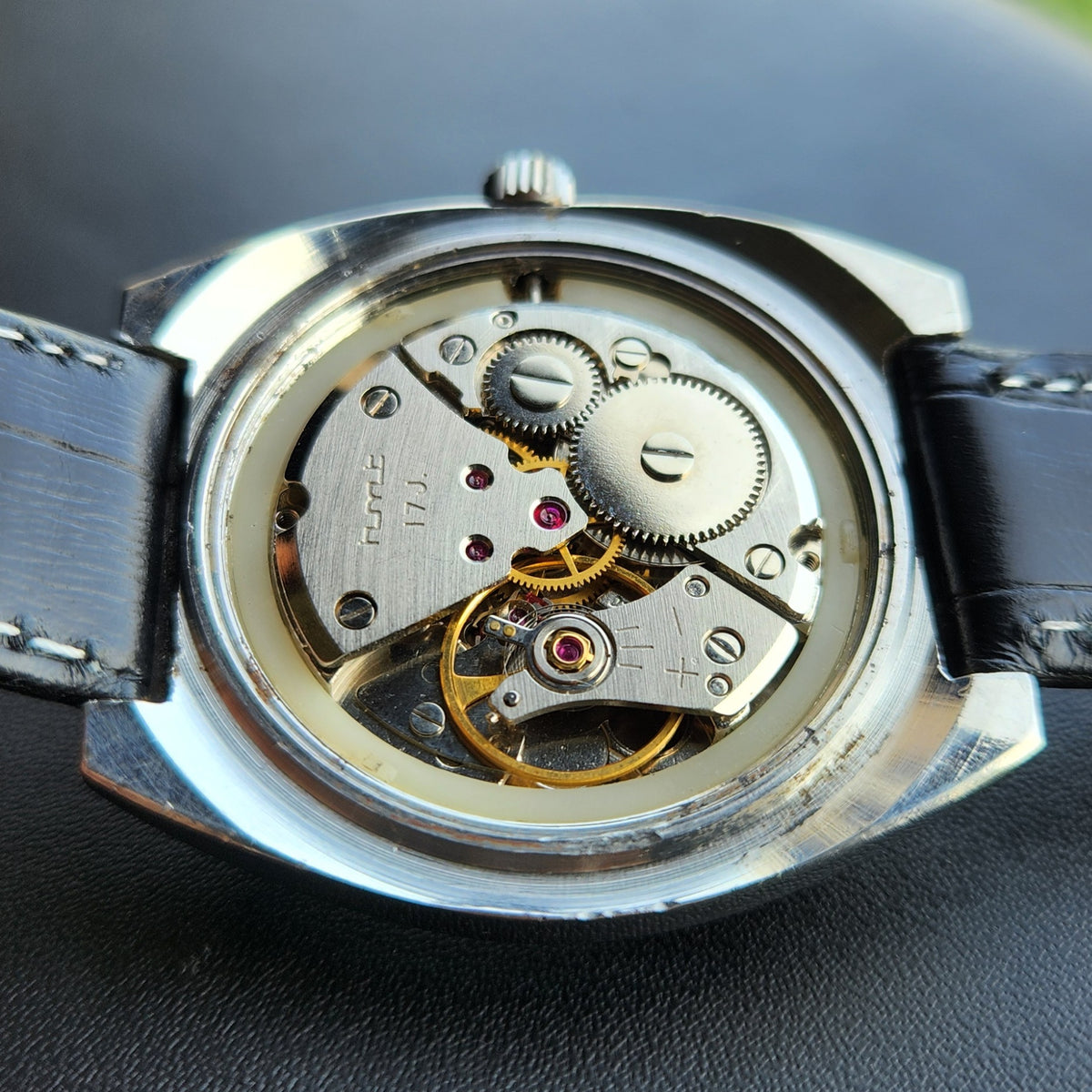 Vintage Original HMT Ajeet Hand Winding 17 Jewels Brown Face Men's Wrist Watch HM150