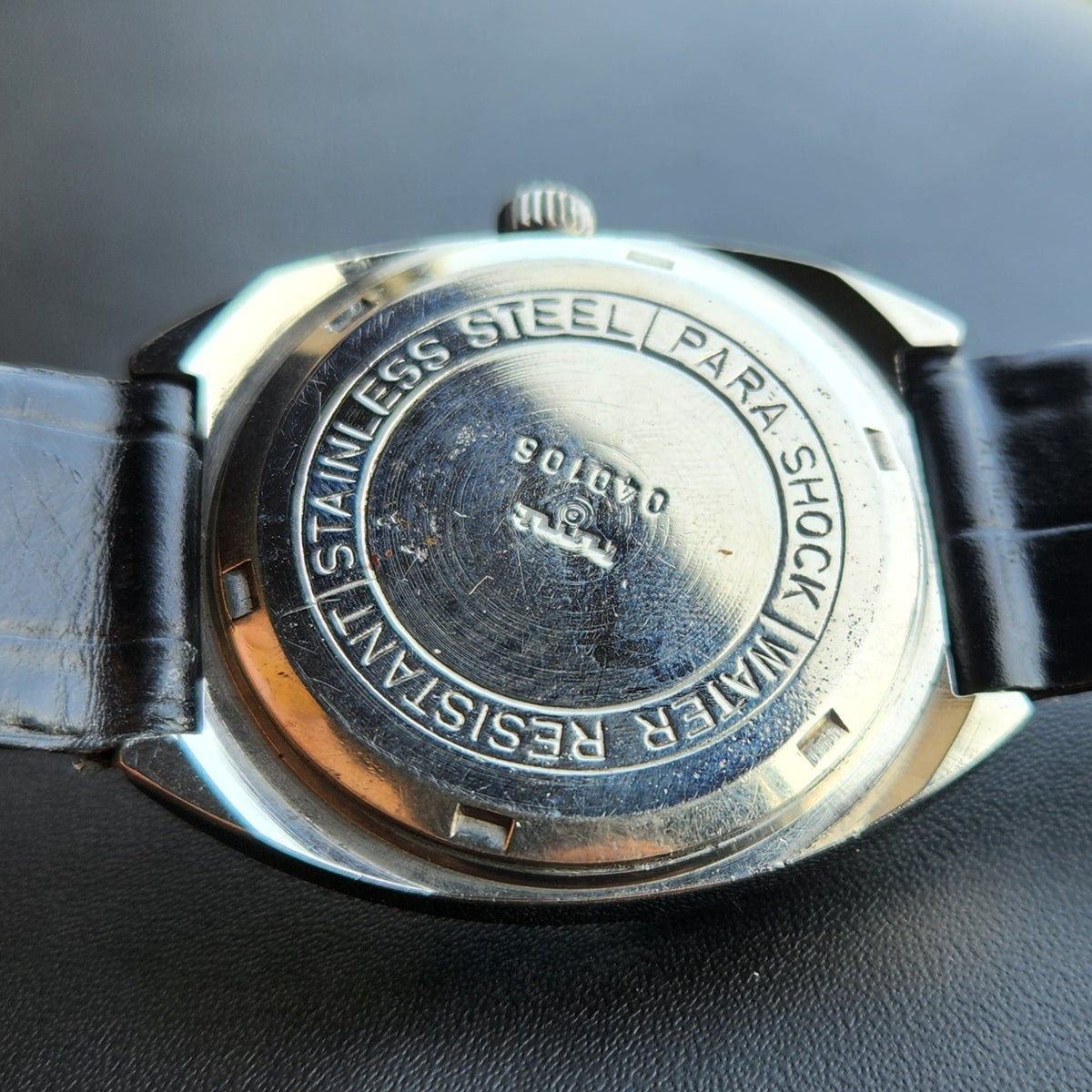 Vintage Original HMT Vijay Hand Winding 17 Jewels Black Face Men's Wrist Watch HM154