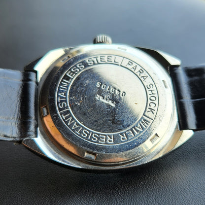 Vintage Original HMT Vijay Hand Winding 17 Jewels Black Face Men's Wrist Watch HM154