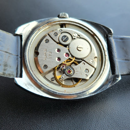 Vintage Original HMT Chirag Hand Winding 17 Jewels Brown Face Men's Wrist Watch HM155