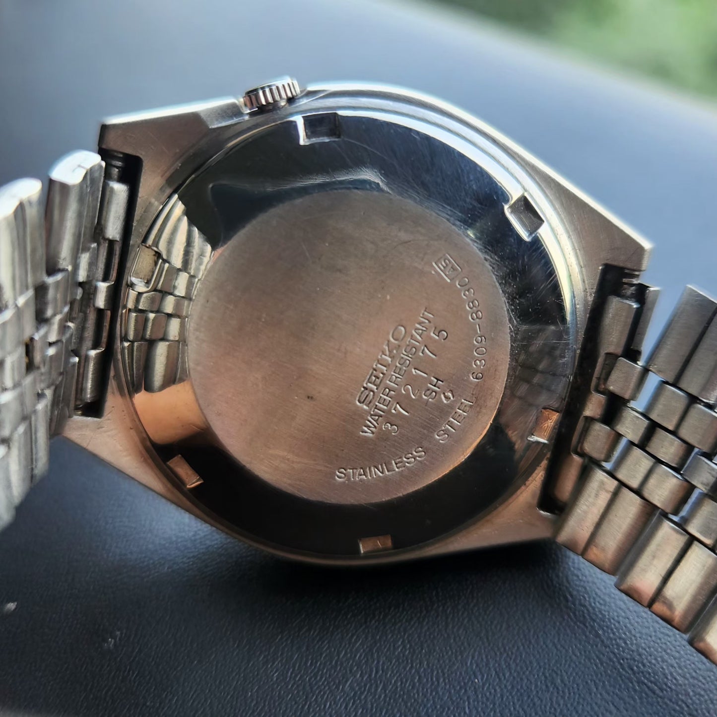 Vintage 1983 Original Seiko 5 Automatic 6309-8830 Black Face 17 Jewels Day-Date Japanese Men's Wrist Watch SK02