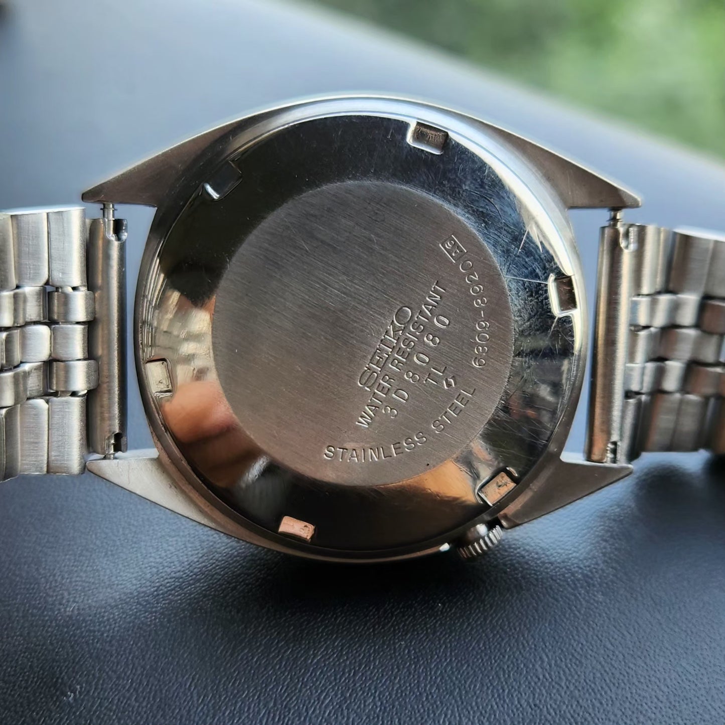 Vintage 1983 Original Seiko 5 Automatic 6309-8920 Black Face 17 Jewels Day-Date Japanese Men's Wrist Watch SK04