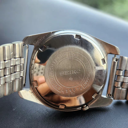 Vintage 1971 Original Seiko 5 Automatic 6119-8095 Grey Face 21 Jewels Day-Date Japanese Men's Wrist Watch SK10