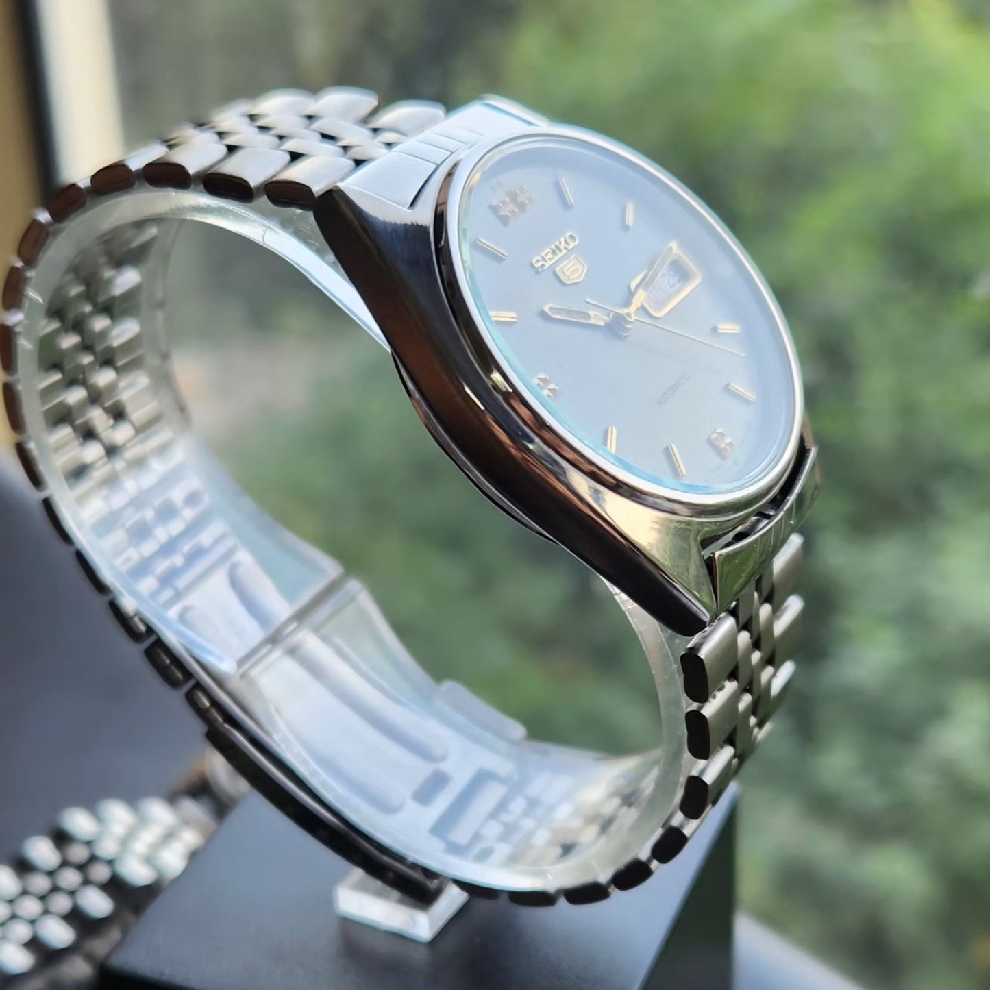 Vintage 1976 Original Seiko 5 Automatic 6309-8840 Grey Face 17 Jewels Day-Date Japanese Men's Wrist Watch SK16