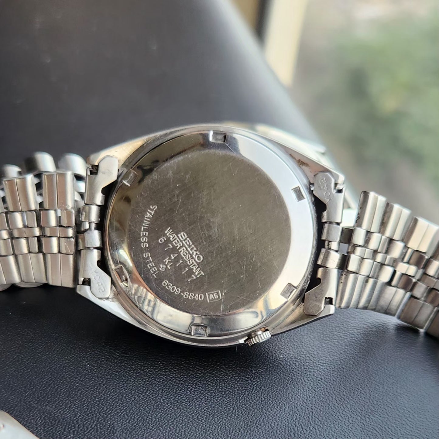 Vintage 1976 Original Seiko 5 Automatic 6309-8840 Grey Face 17 Jewels Day-Date Japanese Men's Wrist Watch SK16