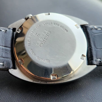Vintage 1981 Original Seiko 5 Automatic 6309-523A Black Face 17 Jewels Day-Date Japanese Men's Wrist Watch SK20