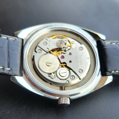 Vintage Original HMT Chirag Hand Winding 17 Jewels Gold Face Men's Wrist Watch HM157
