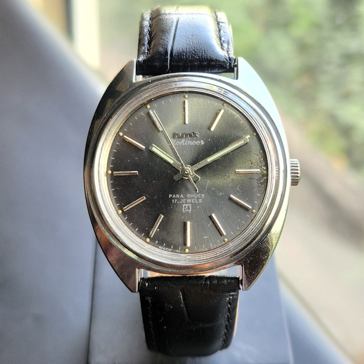 Vintage Original HMT Kohinoor Hand Winding 17 Jewels Grey Face Men's Wrist Watch HM158