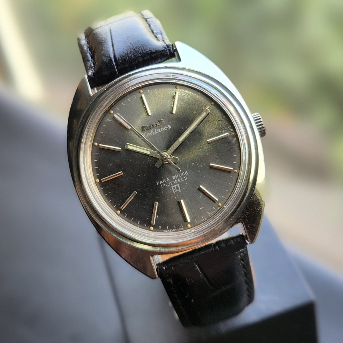 Vintage Original HMT Kohinoor Hand Winding 17 Jewels Grey Face Men's Wrist Watch HM158