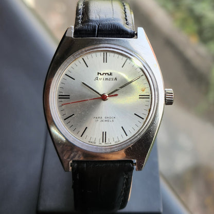 Vintage Original HMT Avinash Hand Winding 17 Jewels Silver Face Men's Wrist Watch HM159
