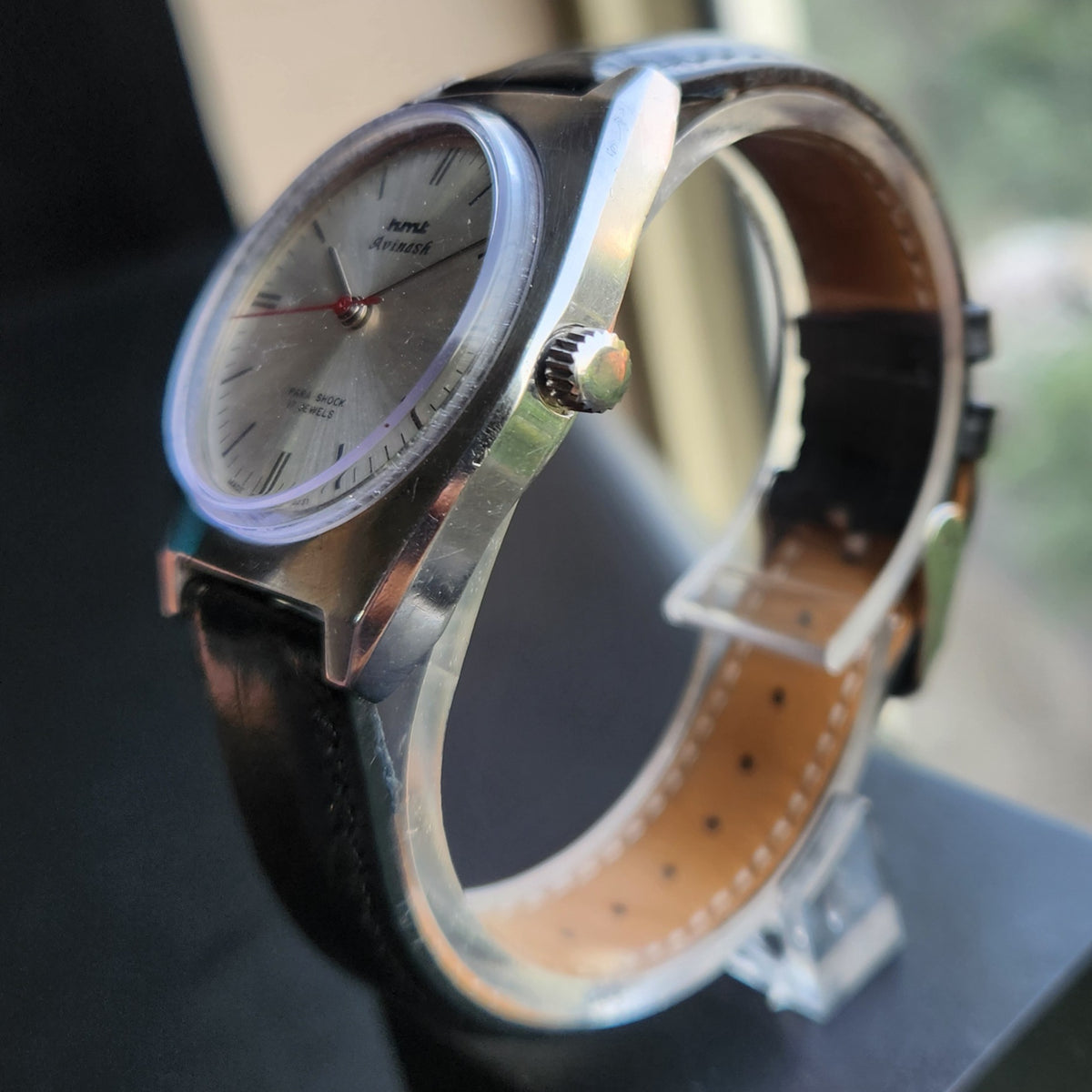 Vintage Original HMT Avinash Hand Winding 17 Jewels Silver Face Men's Wrist Watch HM159