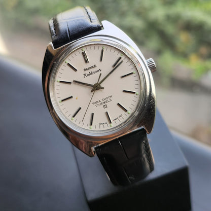 Vintage Original HMT Kohinoor Hand Winding 17 Jewels White Face Men's Wrist Watch HM161