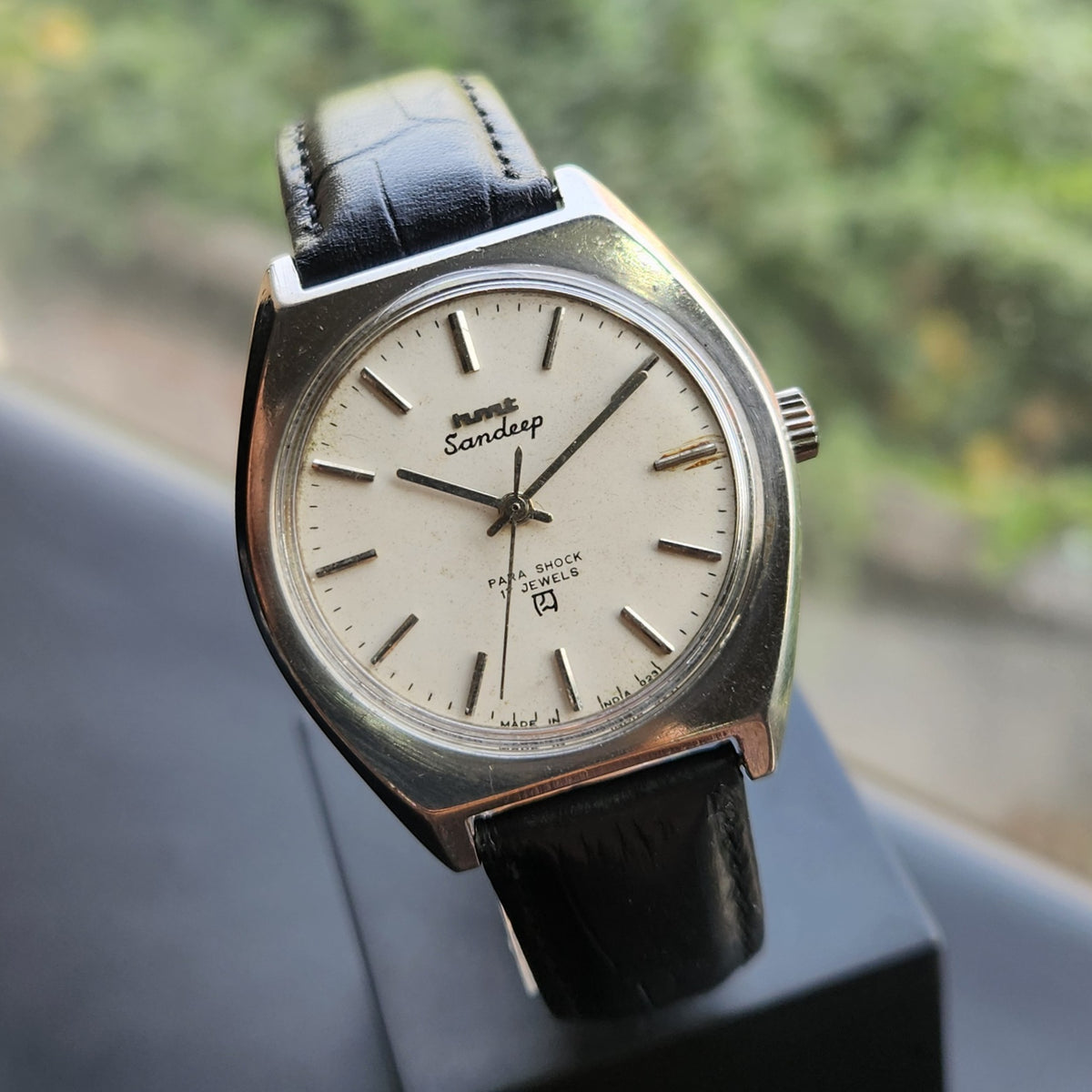 Vintage Original HMT Sandeep Hand Winding 17 Jewels Brown Face Men's Wrist Watch HM162