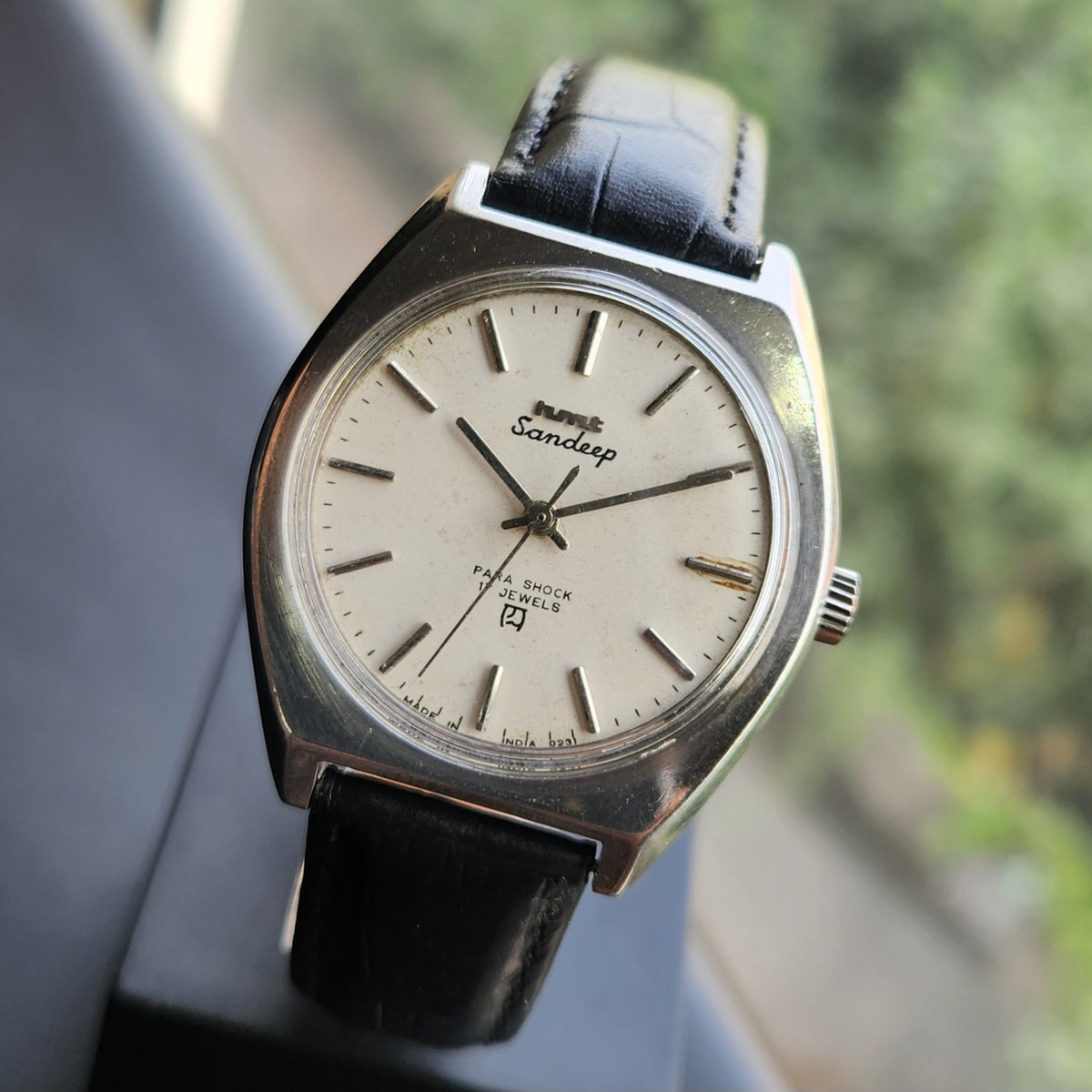 Vintage Original HMT Sandeep Hand Winding 17 Jewels Brown Face Men's Wrist Watch HM162