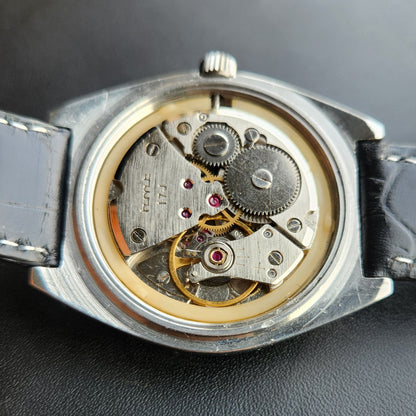 Vintage Original HMT Sandeep Hand Winding 17 Jewels Brown Face Men's Wrist Watch HM162