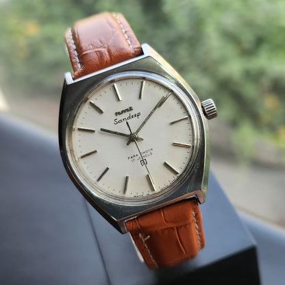 Vintage Original HMT Sandeep Hand Winding 17 Jewels White Face Men's Wrist Watch HM163