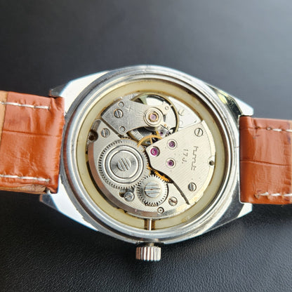 Vintage Original HMT Sandeep Hand Winding 17 Jewels White Face Men's Wrist Watch HM163