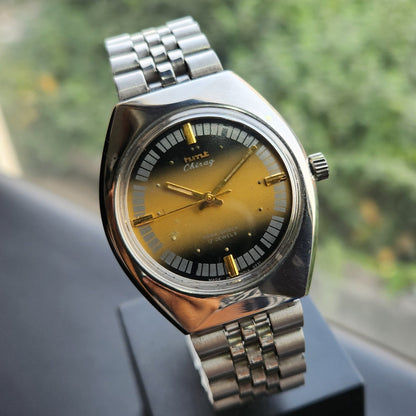 Vintage Original HMT Chirag Hand Winding 17 Jewels Gold Face Men's Wrist Watch HM167