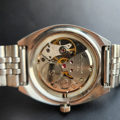 Vintage Original HMT Chirag Hand Winding 17 Jewels Gold Face Men's Wrist Watch HM167