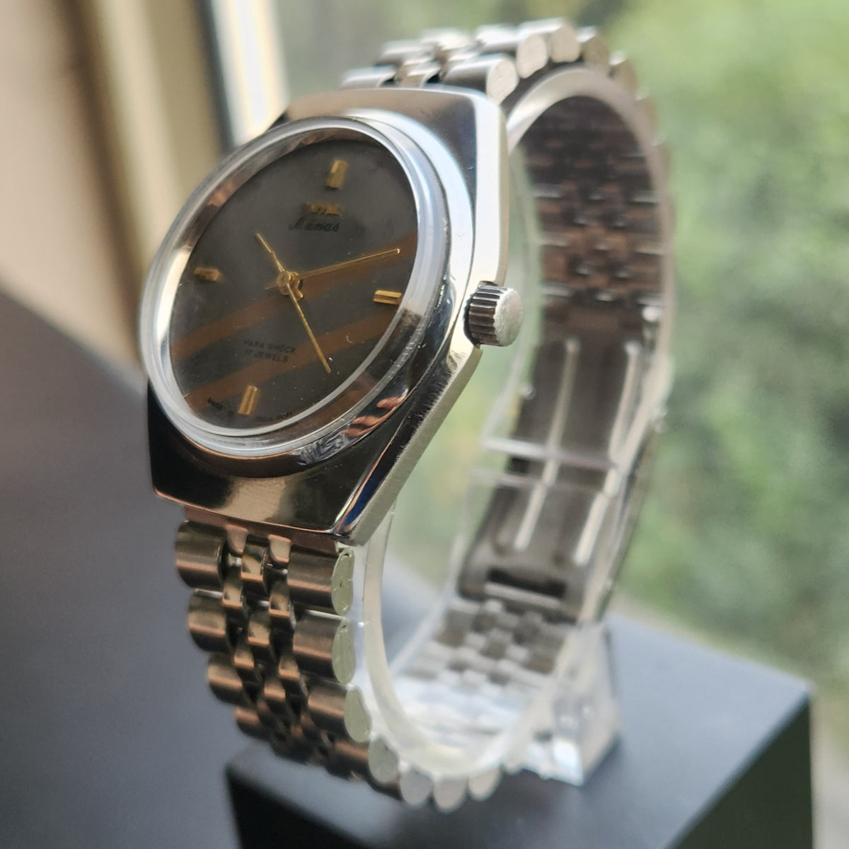 Vintage Original HMT Manas Hand Winding 17 Jewels Grey Face Men's Wrist Watch HM168