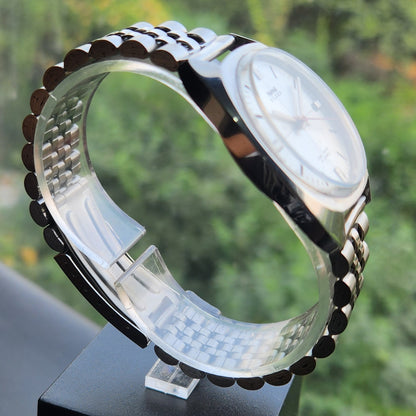 Vintage Original HMT Vijay Hand Winding 17 Jewels Silver Face Men's Wrist Watch HM169