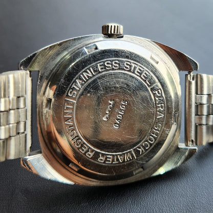 Vintage Original HMT Vijay Hand Winding 17 Jewels Silver Face Men's Wrist Watch HM169