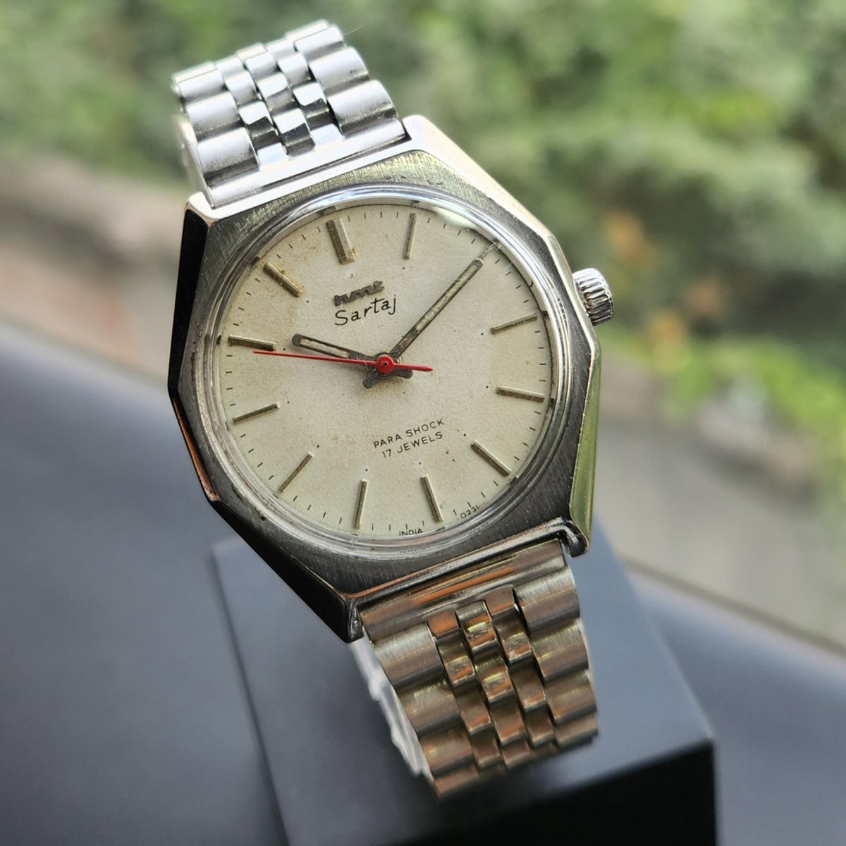 Vintage Original HMT Sartaj Hand Winding 17 Jewels White Face Men's Wrist Watch HM170