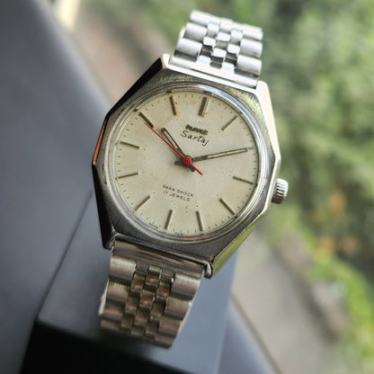 Vintage Original HMT Sartaj Hand Winding 17 Jewels White Face Men's Wrist Watch HM170