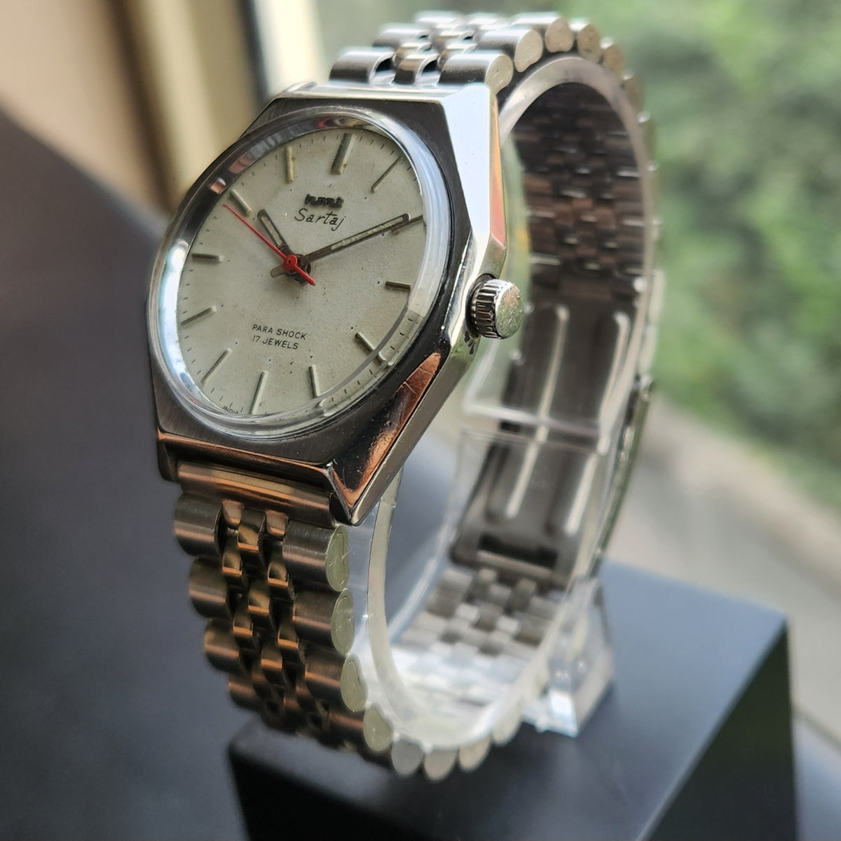 Vintage Original HMT Sartaj Hand Winding 17 Jewels White Face Men's Wrist Watch HM170
