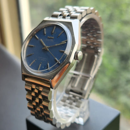 Vintage Original HMT Sartaj Hand Winding 17 Jewels Blue Face Men's Wrist Watch HM171