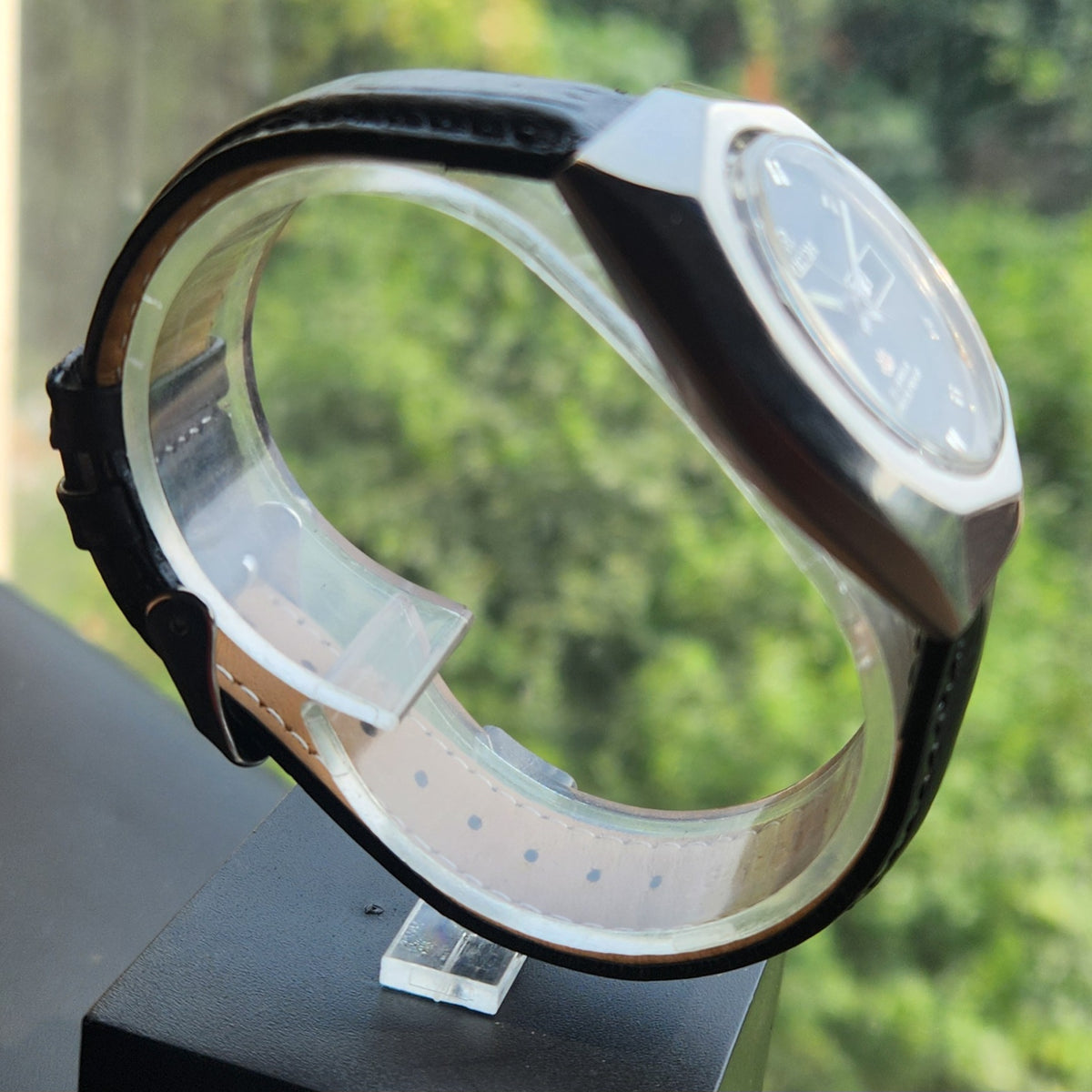 Vintage Ricoh R31 Automatic Black Face New Strap 21 Jewels Day-Date Men's Wrist Watch R119