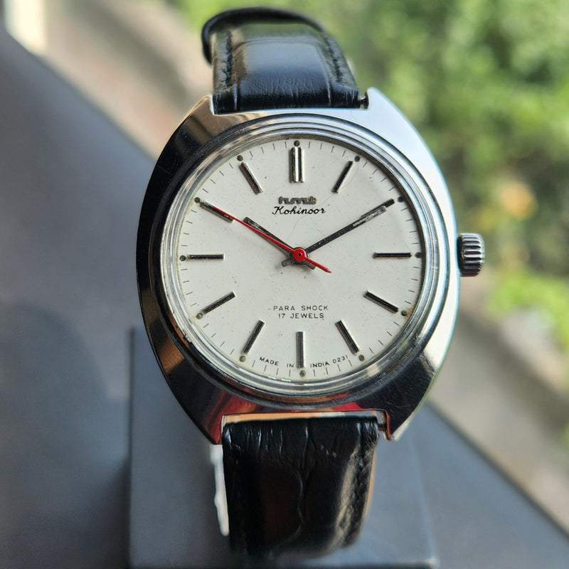Vintage Original HMT Kohinoor Hand Winding 17 Jewels White Face Men's Wrist Watch HM176
