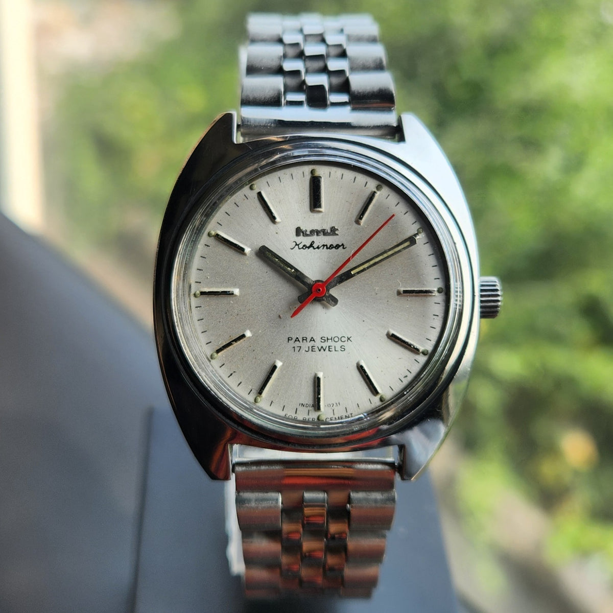 Vintage Original HMT Kohinoor Hand Winding 17 Jewels Silver Face Men's Wrist Watch HM180
