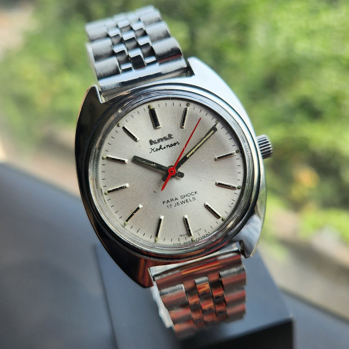 Vintage Original HMT Kohinoor Hand Winding 17 Jewels Silver Face Men's Wrist Watch HM180
