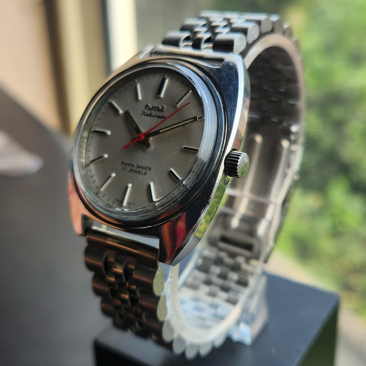Vintage Original HMT Kohinoor Hand Winding 17 Jewels Silver Face Men's Wrist Watch HM180