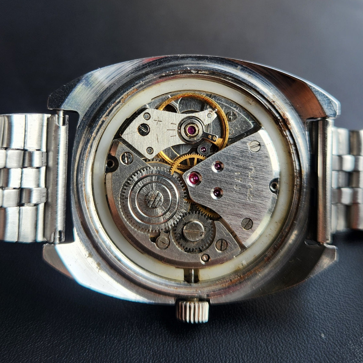 Vintage Original HMT Kohinoor Hand Winding 17 Jewels Silver Face Men's Wrist Watch HM180