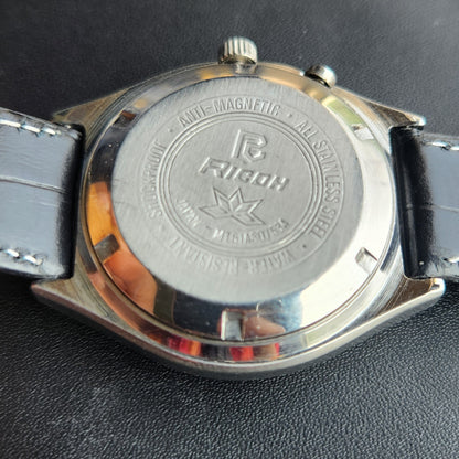 Vintage Ricoh R31 Automatic White Face New Strap 21 Jewels Day-Date Men's Wrist Watch R123