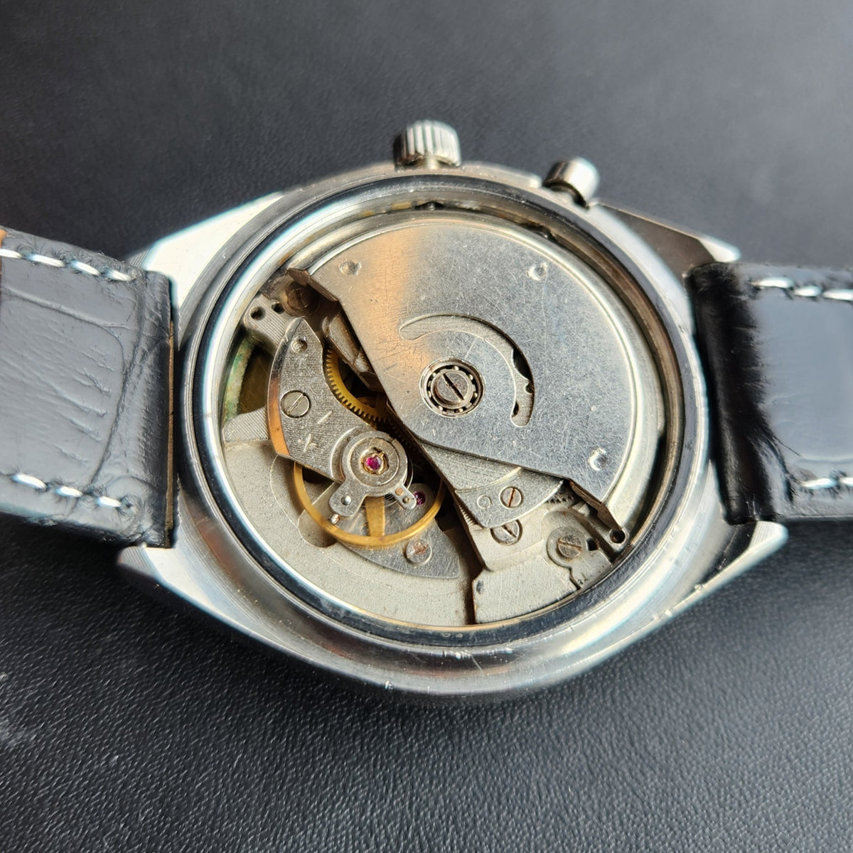 Vintage Ricoh R31 Automatic Green Face New Strap 21 Jewels Day-Date Men's Wrist Watch R124