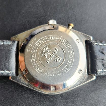 Vintage Ricoh R31 Automatic Black Face New Strap 21 Jewels Day-Date Men's Wrist Watch R126