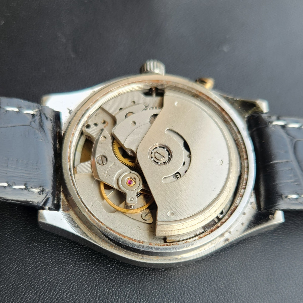 Vintage Ricoh R31 Automatic Yellow Face New Strap 21 Jewels Day-Date Men's Wrist Watch R127