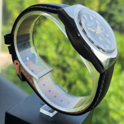 Vintage Ricoh R31 Automatic Black Face New Strap 21 Jewels Day-Date Men's Wrist Watch R128