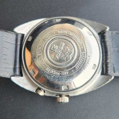 Vintage Ricoh R31 Automatic Blue Face New Strap 21 Jewels Day-Date Men's Wrist Watch R131