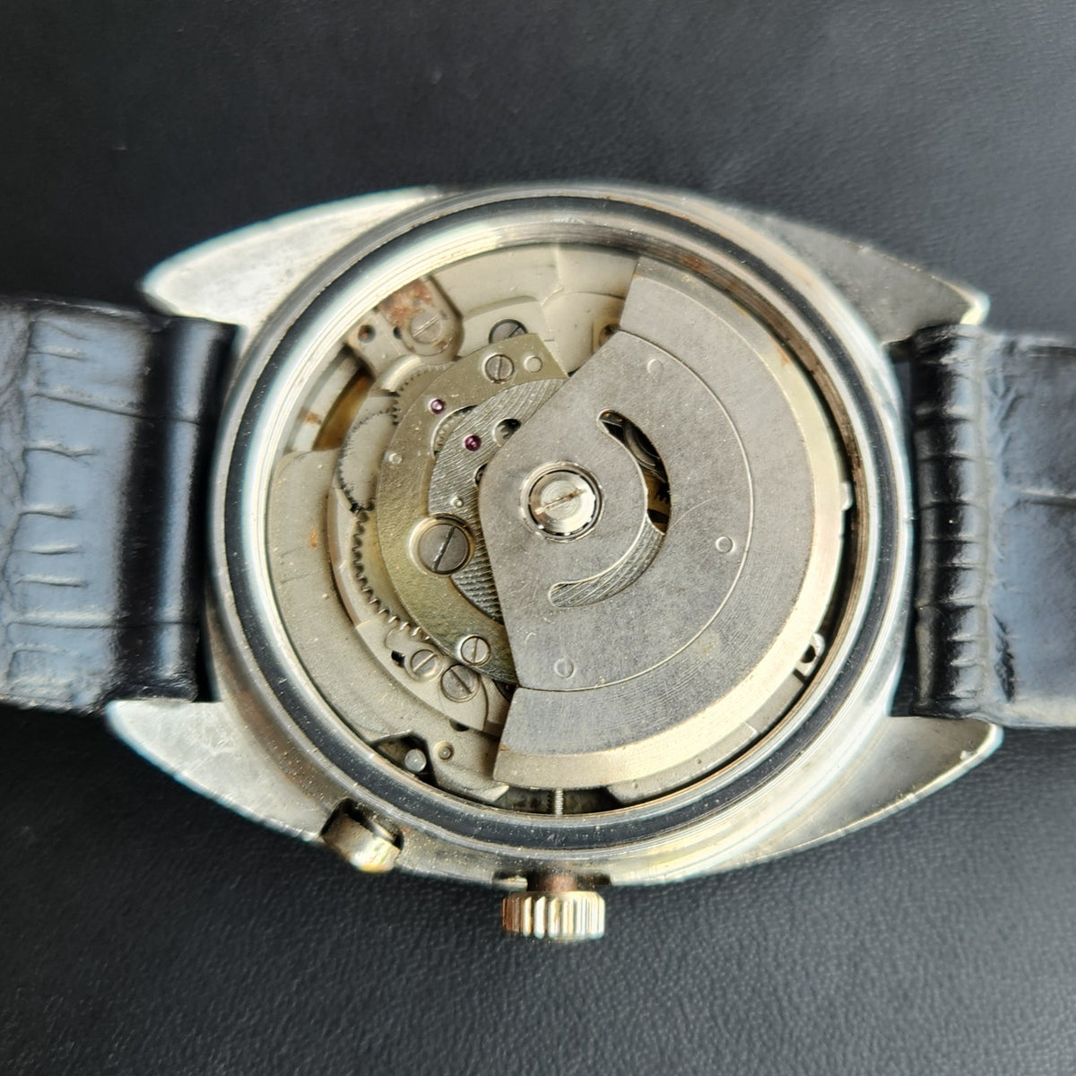 Vintage Ricoh R31 Automatic Blue Face New Strap 21 Jewels Day-Date Men's Wrist Watch R131