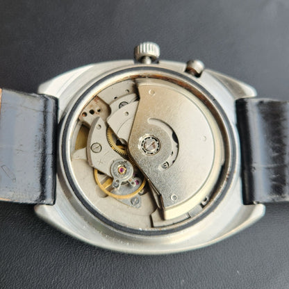 Vintage Ricoh R31 Automatic Black Face New Strap 21 Jewels Day-Date Men's Wrist Watch R134